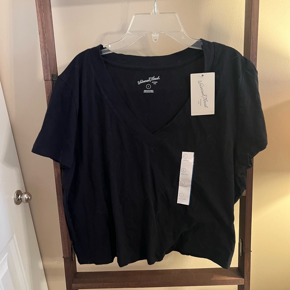 Women's Black V-Neck Top
